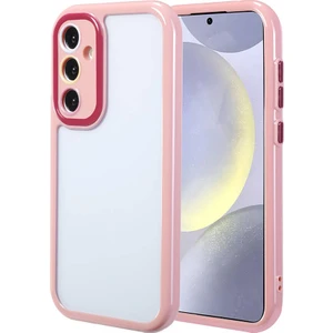 ZORE Galaxy S24 Kılıf Kamera Korumalı Renkli Kenar ve Çerçeve Tasarımlı Vitamin Kapak-Mürdüm