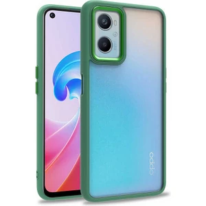 ZORE Oppo A96 4g Kılıf  Flora Kapak-Yeşil
