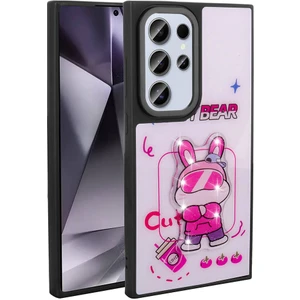 ZORE Galaxy S24 Ultra Kılıf Parlayan Kabartmalı Ikonik Figürlü Amas Silikon Kapak-Beyaz