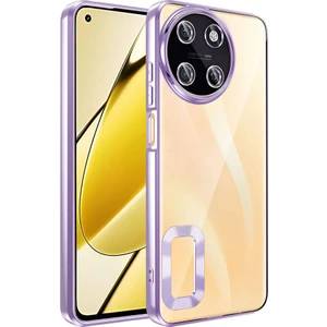 Realme 11 4g Kılıf Kamera Korumalı Logo Gösteren Omega Kapak-Lila