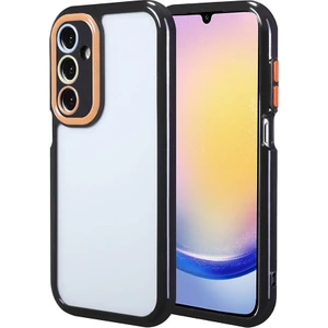 Galaxy A25 Kılıf Kamera Korumalı Renkli Kenar ve Çerçeve Tasarımlı Vitamin Kapak-Siyah