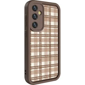 Galaxy A35 Kılıf Kamera Korumalı Baskılı Arka Yüzey Klas Kapak-Açık Kahve