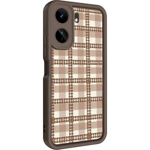 Xiaomi Mi 13T Kılıf Kamera Korumalı Baskılı Arka Yüzey Klas Kapak-Açık Kahve