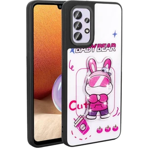 ZORE Galaxy A32 4g Kılıf Parlayan Kabartmalı Ikonik Figürlü Amas Silikon Kapak-Beyaz