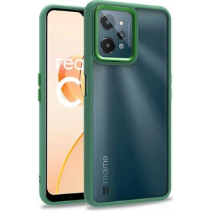 ZORE Realme C31 Kılıf  Flora Kapak-Yeşil