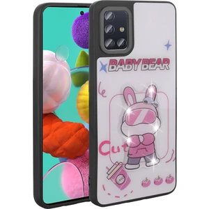 ZORE Galaxy A51 Kılıf Parlayan Kabartmalı Ikonik Figürlü Amas Silikon Kapak-Beyaz