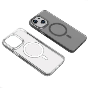 Apple iPhone 15 Plus Kılıf Wireless Şarj Özellikli Şeffaf Efsane Kapak-Renksiz