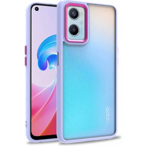 Oppo A76 Kılıf Flora Kapak-Lila