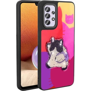 ZORE Galaxy A32 4g Kılıf Parlayan Kabartmalı Ikonik Figürlü Amas Silikon Kapak-Mor