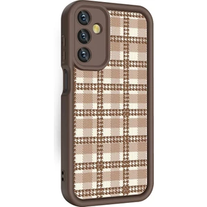 ZORE Galaxy A15 Kılıf Kamera Korumalı Baskılı Arka Yüzey Klas Kapak-Açık Kahve