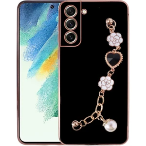 ZORE Galaxy S21 Fe Kılıf El Tutamaçlı Kamera Korumalı Taka Silikon Kapak-Siyah