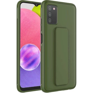 ZORE Galaxy A03S Kılıf Qstand Kapak-Koyu Yeşil