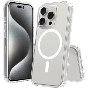 ZORE Apple iPhone 16 Pro Max Kılıf Magsafe Şarj Özellikli Şeffaf Sert Pc Embos Kapak-Şeffaf