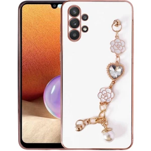 ZORE Galaxy A32 4g Kılıf El Tutamaçlı Kamera Korumalı Taka Silikon Kapak-Beyaz