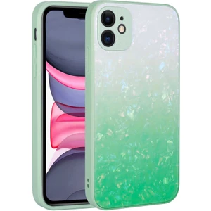 ZORE iPhone 11 Uyumlu Renk Geçişli Mermer Desenli Sert Silikon Granit Kapak-No5