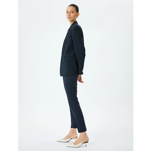 Cepli Yüksek Bel Cigarette Kumaş Pantolon