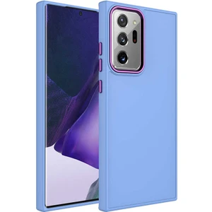 Galaxy Note 20 Ultra Kılıf Metal Çerçeve ve Buton Tasarımlı Silikon Luna Kapak-Lila