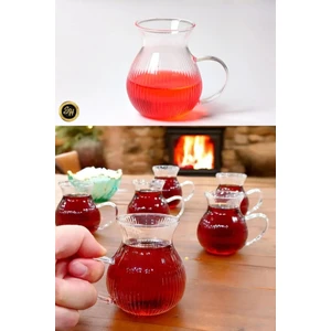 Çizgili Model Tombul Keyfi Ala Borosilikat 6'lı Çay Bardağı Pinterest Bardak