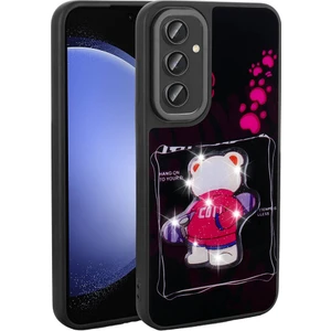 ZORE Galaxy A14 Kılıf Parlayan Kabartmalı Ikonik Figürlü Amas Silikon Kapak-Siyah