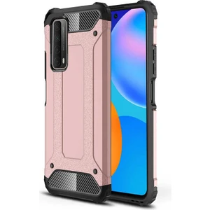 Huawei P Smart 2021 Kılıf Zore Crash Silikon Kapak-Rose Gold