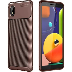ZORE Galaxy A01 Core Kılıf Negro Silikon Kapak-Kahverengi