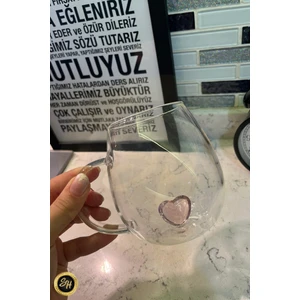 Isıya Dayanıklı Borosilikat Özel Tasarım Kalp Şekilli Bardak - Kahve ve Sunum Bardağı - Bardak
