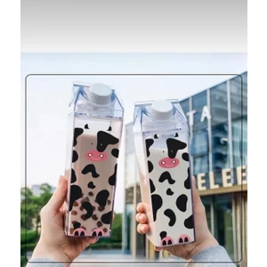 Mika Süt Kutu Tasarımlı Su Kahve Içecek Şişesi - Cam Değildir - Kahve ve Sunum Bardağı - 500 ml