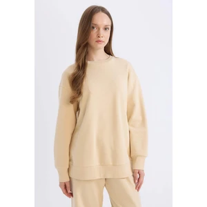 Relax Fit Bisiklet Yaka İçi Yumuşak Tüylü Kalın Sweatshirt Tunik E4978AX24WN