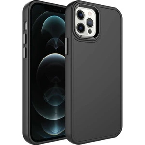 Apple iPhone 14 Pro Kılıf Metal Çerçeve ve Buton Tasarımlı Sert Zore Botox Kapak-Siyah