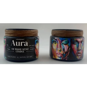 Stworkshop Aura: Hediyelik Özel Tasarım Ud Ağacı Aromalı Kokulu Mum %100 Vegan Doğal Soya Wax El Yapımı Mum ''hediyeli''
