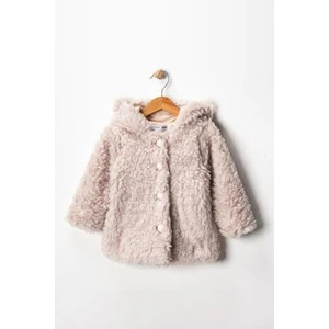 Miniğimin Cicileri (2-5 Yaş) Kapüşonlu Kız Çocuk Kuzu Hırka - Bej