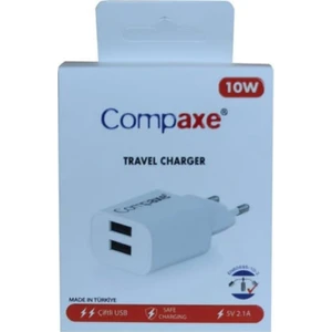 CTA-521D Mu 10W 5V 2.1A Çift USB + USB To Adaptör