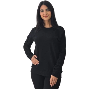 Kırçıllı Triko Düz Sweatshirt (Siyah)