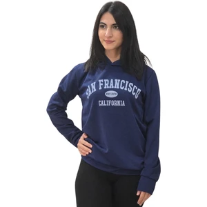 San Fransisco Baskılı Kapüşonlu Sweatshirt (Lacivert)
