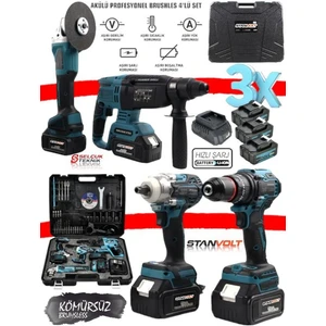 Şarjlı Darbeli 4'lü Set 2-26 Hilti - 125 mm Taşlama - 13 mm Darbeli Matkap - Somun Sıkma