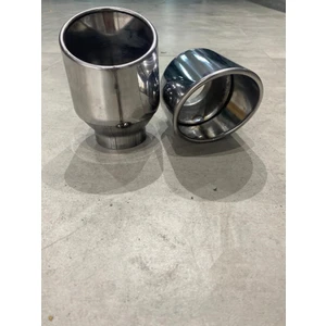 HYM Tuning Tek Çıkışlı 1 Adet  110MM Egzoz Ucu Eğik Ağız Silindirik Paslanmaz
