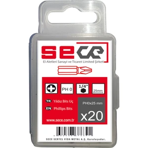 1/4'' Yıldız Bits Uç PH0X25 mm 20 Adet