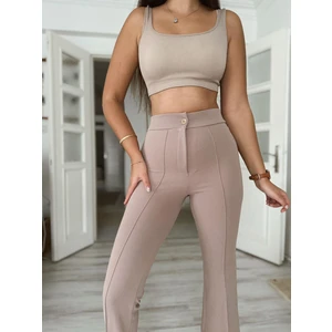 Paw Garage Çimalı Palazzo Pantolon, 4 Mevsim, En Boy Likralı, Favori Pantolon, Iş Pantolonu