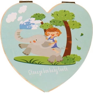 Хранение Продукции,aşk Kalp Ingilizce Çocuklar Diş Kutusu Organizatör Baykuş/fil Boya Süt Dişleri Ahşap Saklama Kutusu En Iyi Çocuk, Mavi (Yurt Dışından)