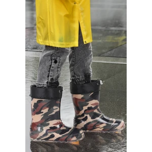 Kiko Kids Savana Su Geçirmez Erkek Çocuk Yağmur Çizmesi Haki - Bej