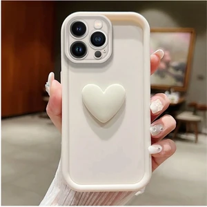 Apple iPhone 15 Pro Max Uyumlu Kılıf Zebana Amour Silikon Kılıf Beyaz