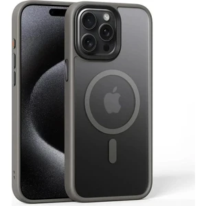 Apple iPhone 14 Pro Max Uyumlu Kılıf Zebana Fros Silikon Kılıf (Kablosuz Şarj Destekli) Gri