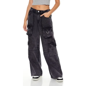 F21 Wide-Leg Utility Kargo Jean Pantolon