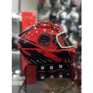 868 Azrael Kırmızı Çene Açılır Kask
