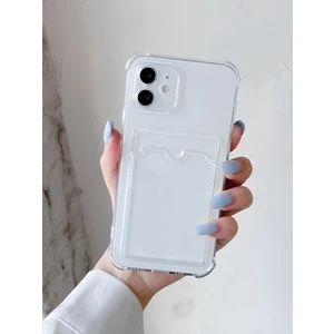 Piyasa Sepeti Apple iPhone 12 Mini Transparent Kartlıklı Antişok Kılıf Şeffaf