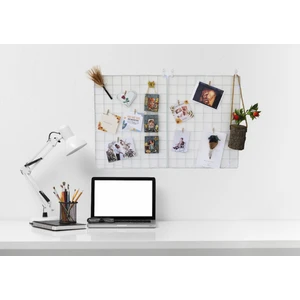 Aparatlı Tel Duvar Panosu - Fotoğraf, Not ve Aksesuar Askısı - Çok Amaçlı Dekoratif Düzenleyici Pano