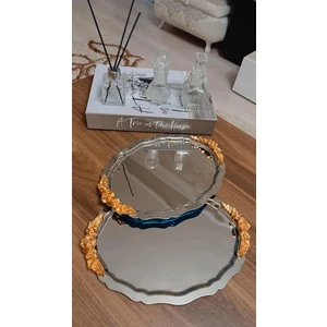 Madam Housee 20*25 cm Çelik Oval Kalın Kulplu 2 Adet Servis ve Sunum Tepsis