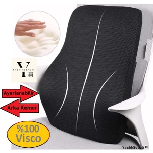 %100 Visco Anatomik Bel Yastığı Sırt Minderi Ofis Koltuğu Oyuncu Koltuk Minderi