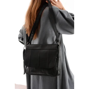 Hakiki Deri Büyük Boy Kadın Omuz ve Postacı Çanta / Büyük Boy Kadın Siyah Deri Çanta