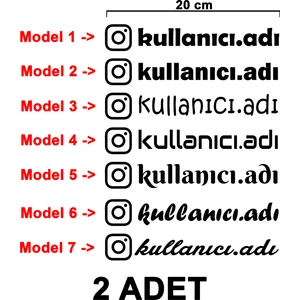 Sönmez Sticker (2 Adet) Instagram Kullanıcı Adı Sticker - Instagram Sticker - Instagram Logo Sticker - Kullanıcı Adı Etiket - Cam Sticker